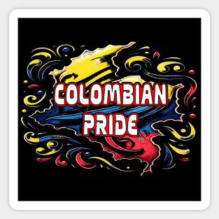 Colombian DNA Strand Heritage Flag Watercolor Magnet